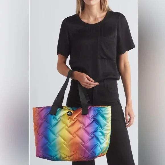 Kurt Geiger London Colorful Quilted Shopper Tote NWT - Picture 6 of 6